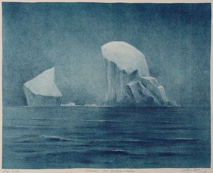 "Isfjell om natten"